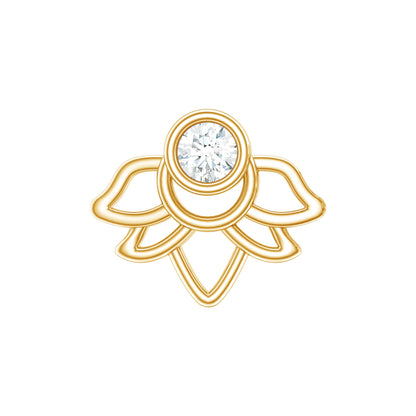 Diamond Lotus Earring for Helix Piercing