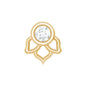 Simple Lotus Floral Earring with Round Diamond