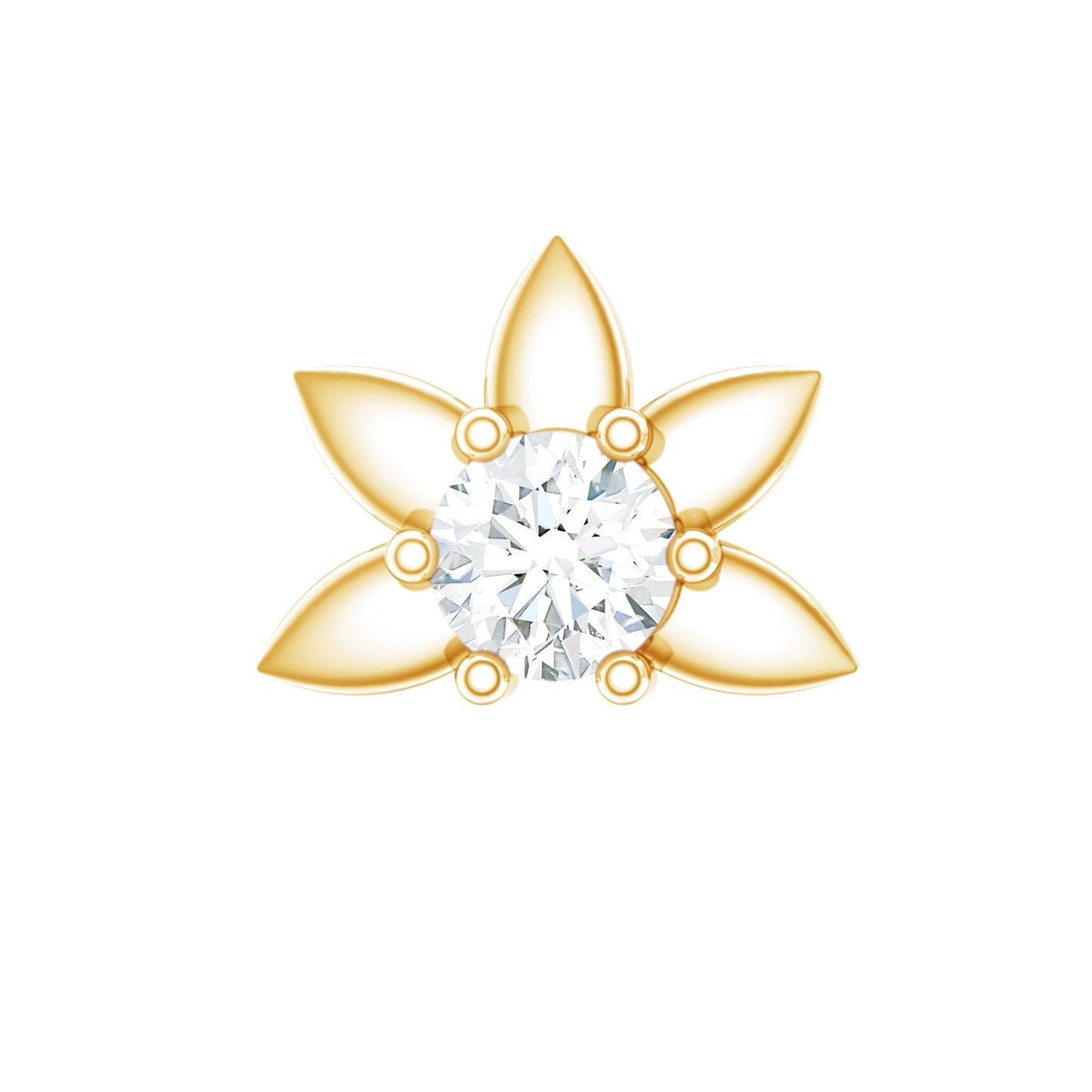 Diamond Floral Earring for Tragus Piercing