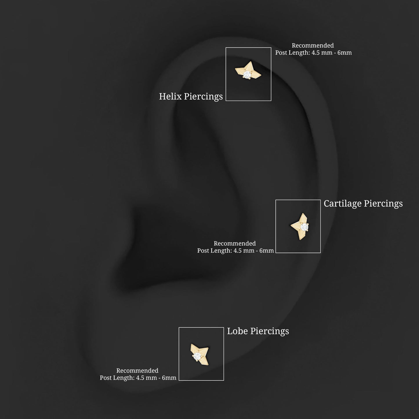 Minimalist Diamond Floral Earring for Cartilage Piercing