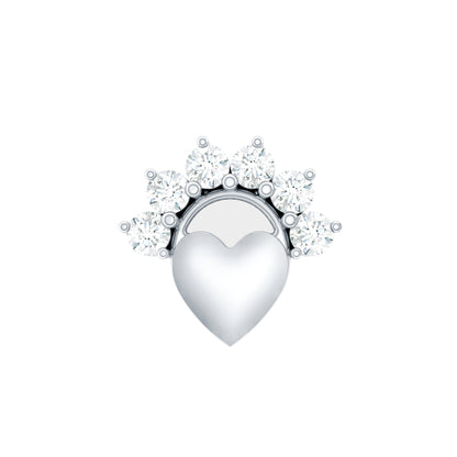 Diamond Heart Conch Earring