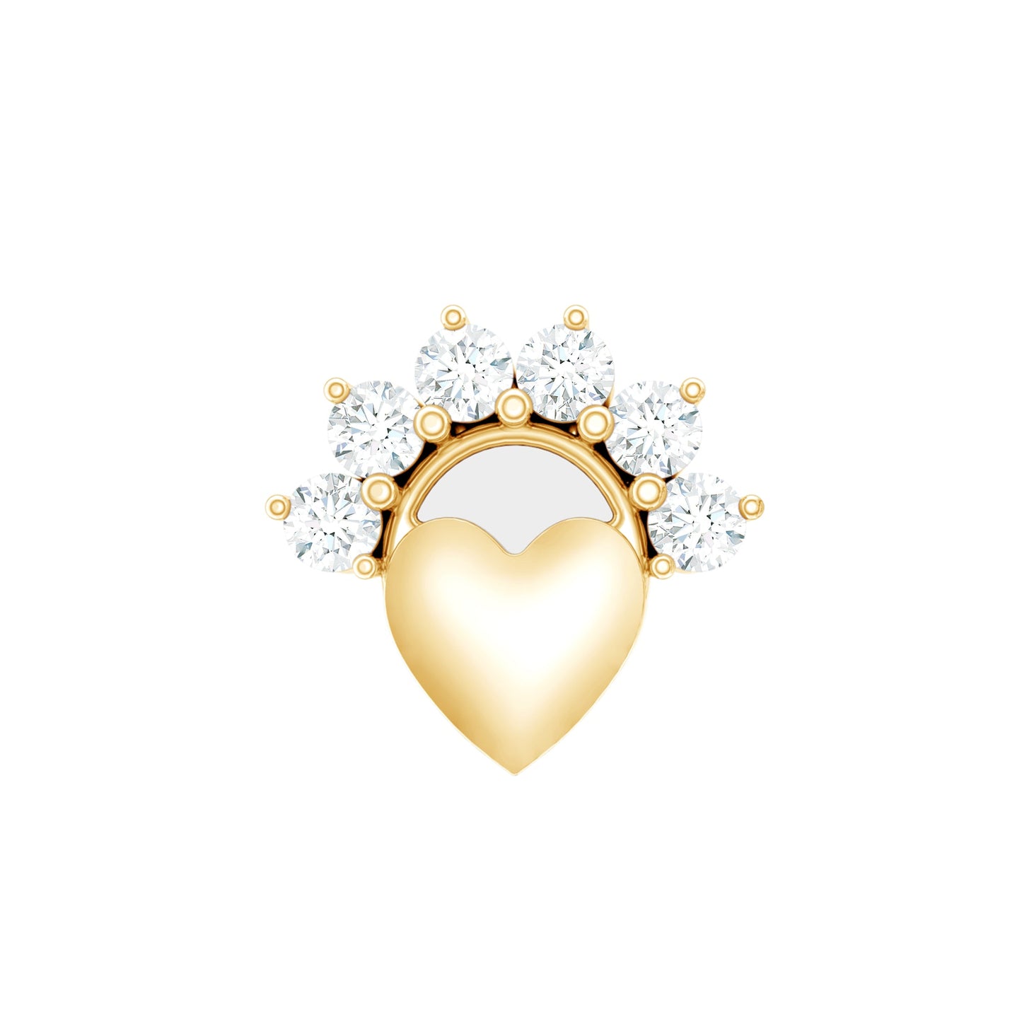 Diamond Heart Conch Earring