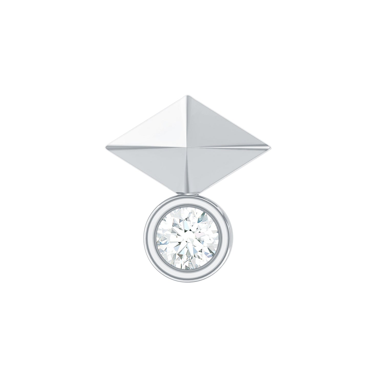Diamond Geometric Tragus Earring