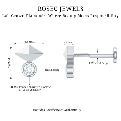 Diamond Geometric Tragus Earring