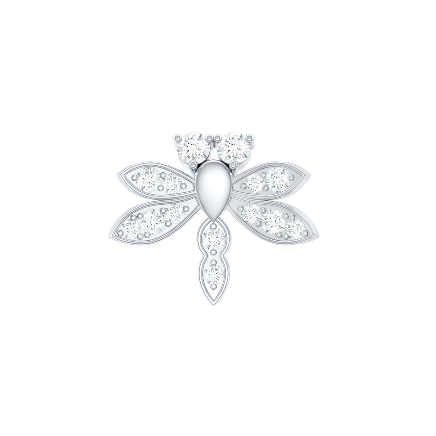 Diamond Dragon Fly Earring for Helix Piercing