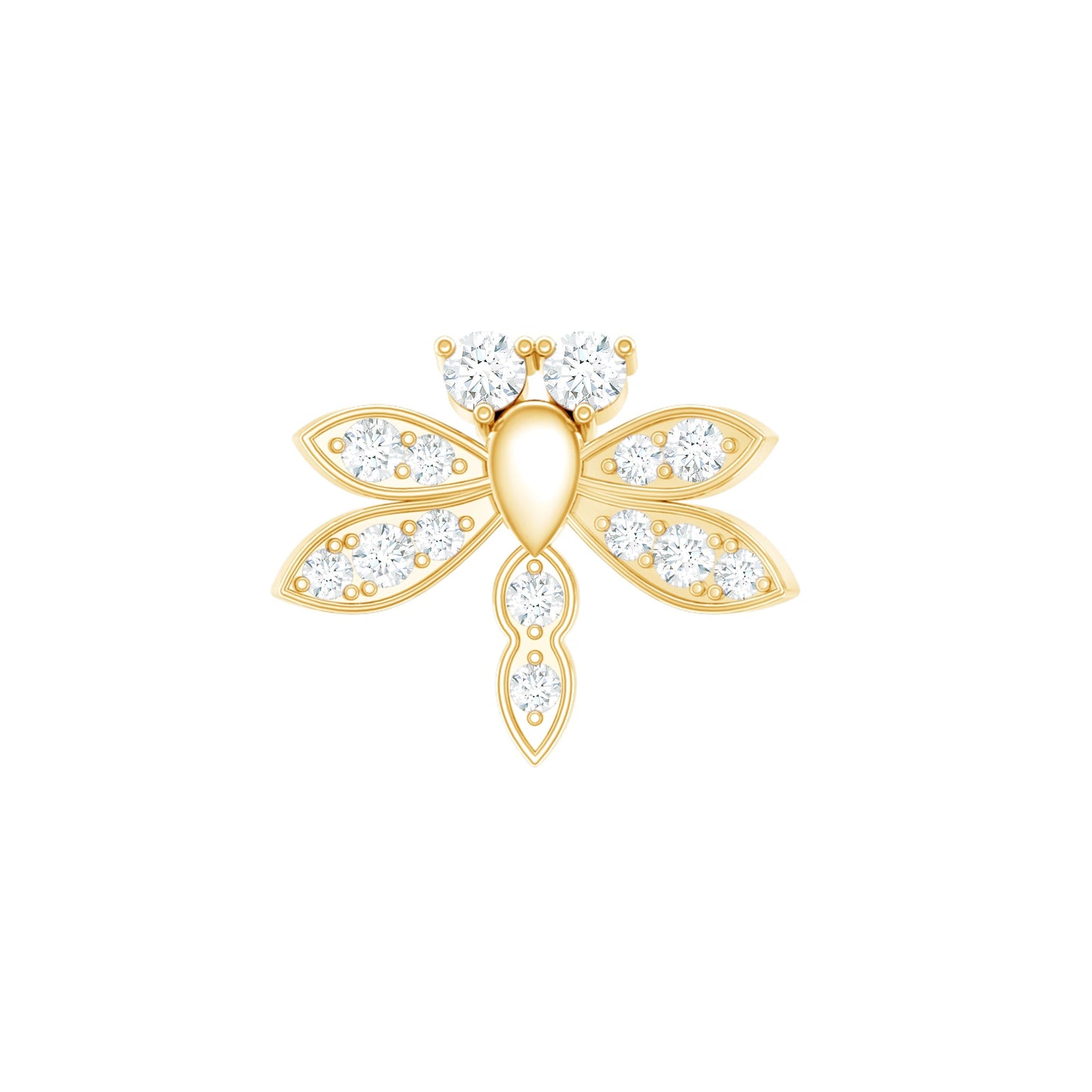 Diamond Dragon Fly Earring for Helix Piercing
