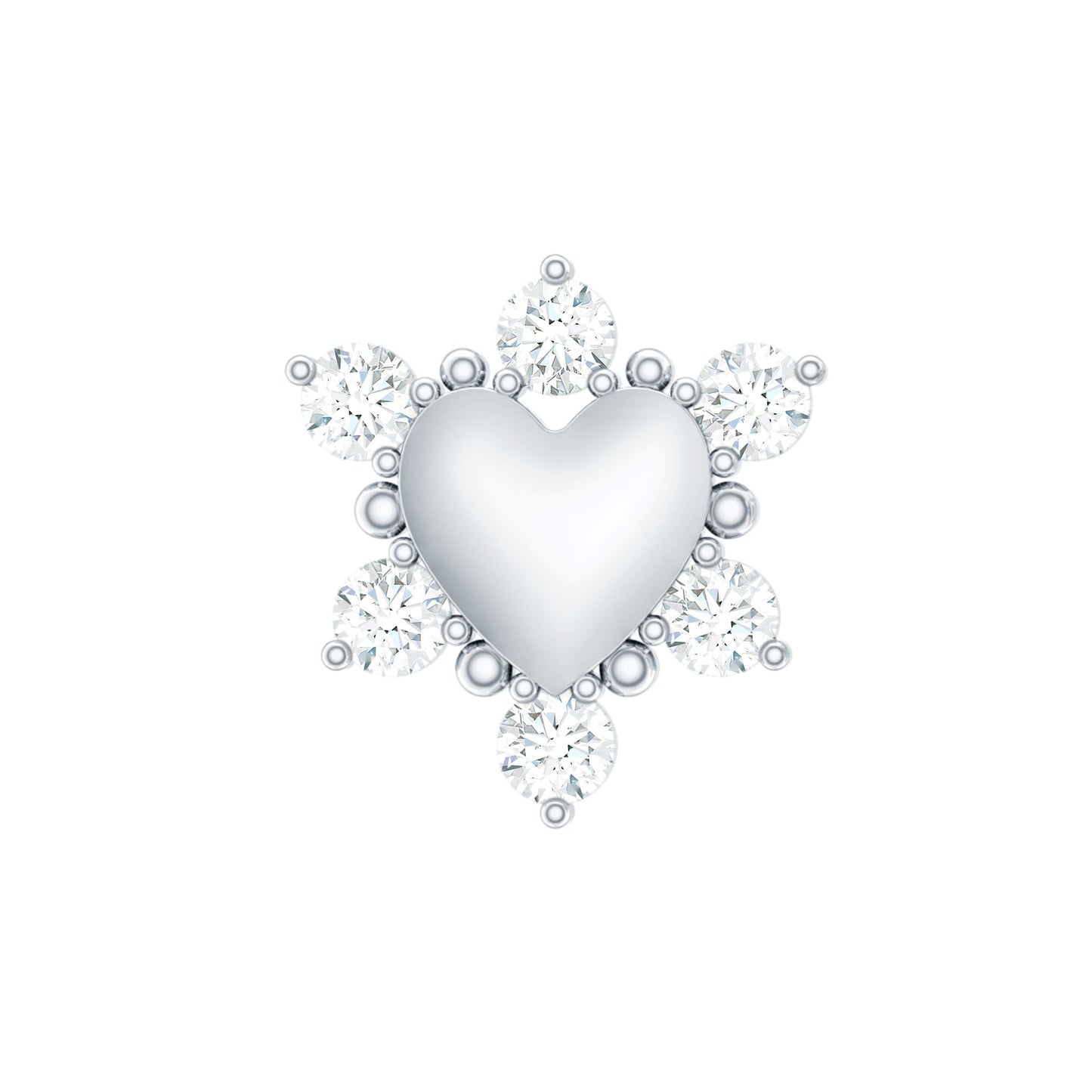 Diamond Heart Upper Lobe Earring