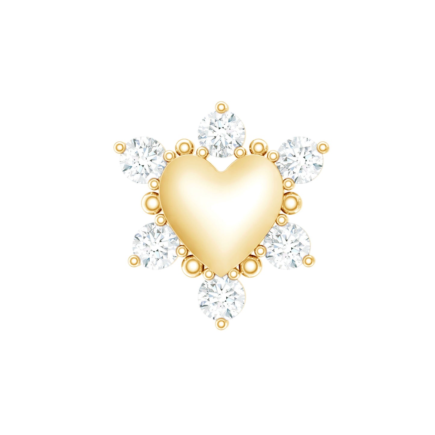 Diamond Heart Upper Lobe Earring