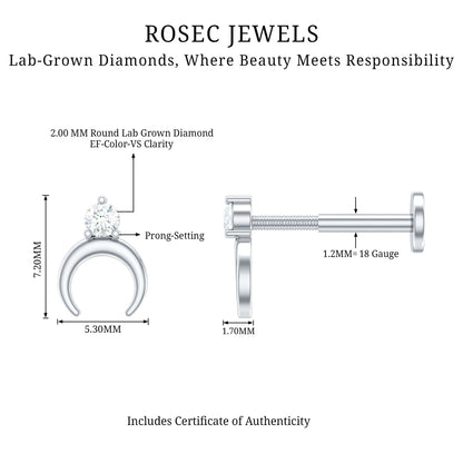 Diamond Minimalist Earring for Helix Piercing