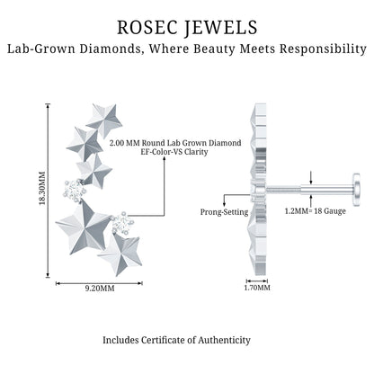 Diamond Star Celestial Crawler Earring