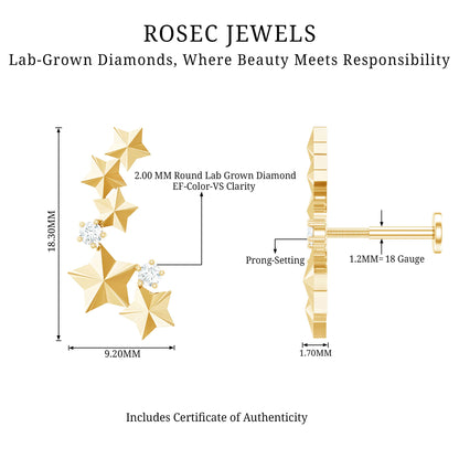 Diamond Star Celestial Crawler Earring