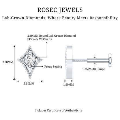 Diamond Kite Shape Tragus Earring