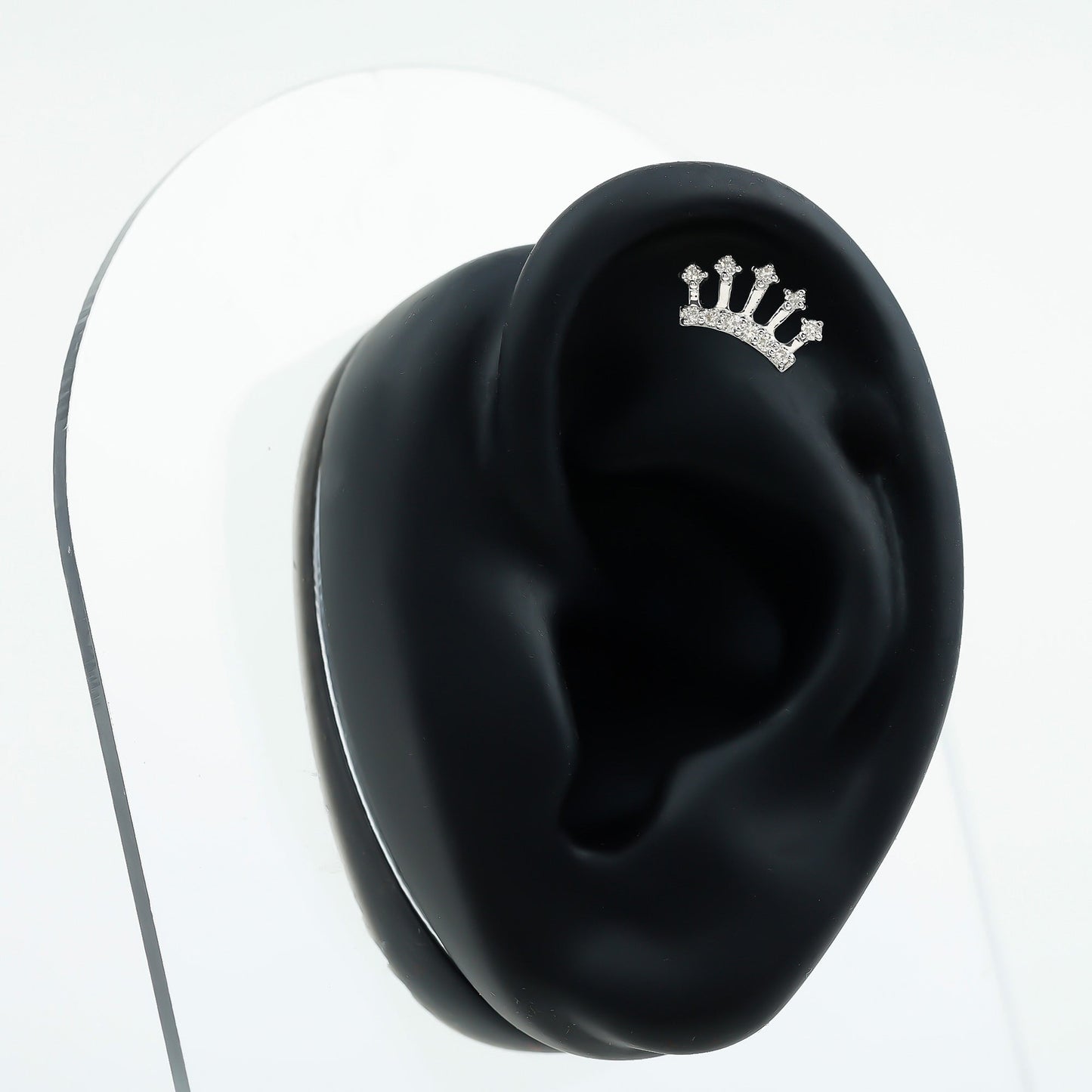 Certified Diamond Crown Earring for Helix Piercing