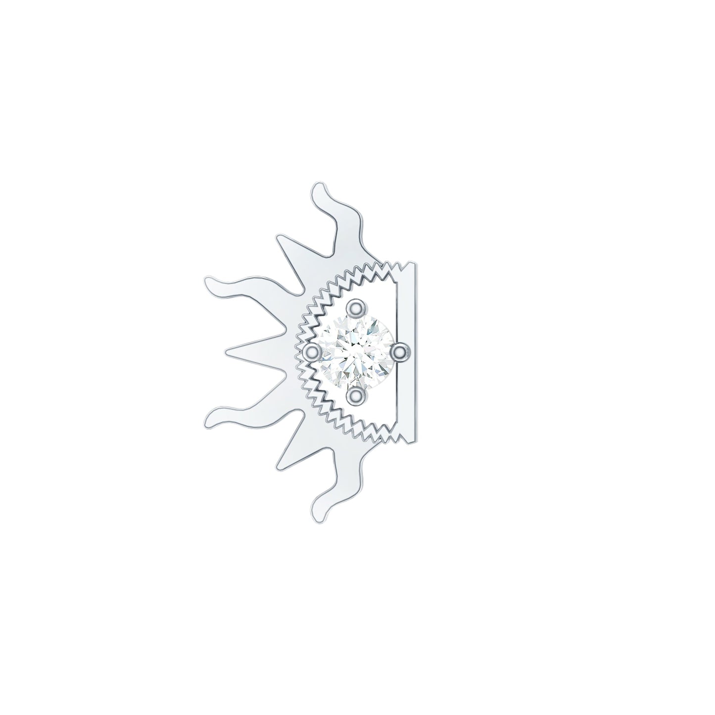 Diamond Half Sun Tragus Earring