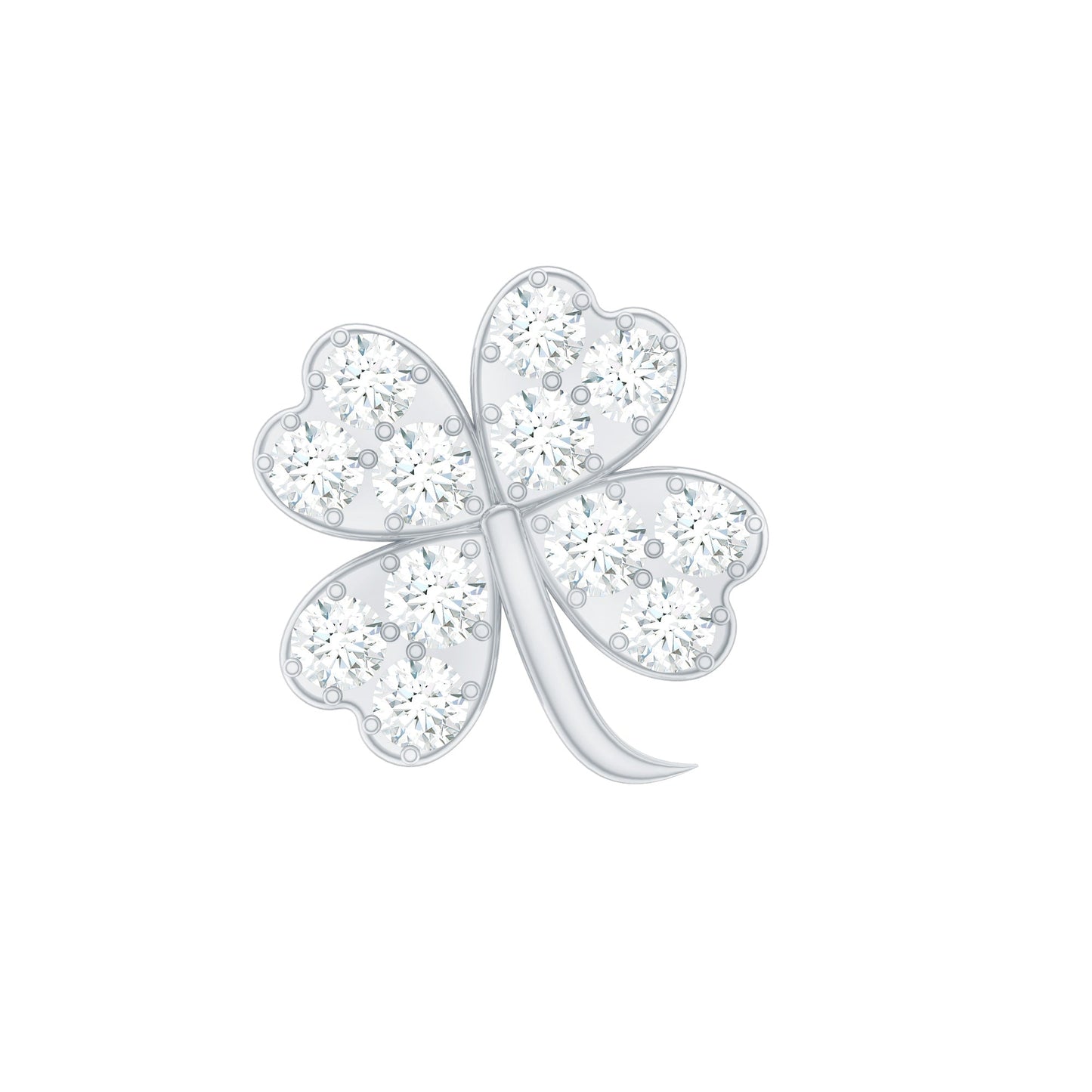 Diamond Four Leaf Clover Tragus Earring