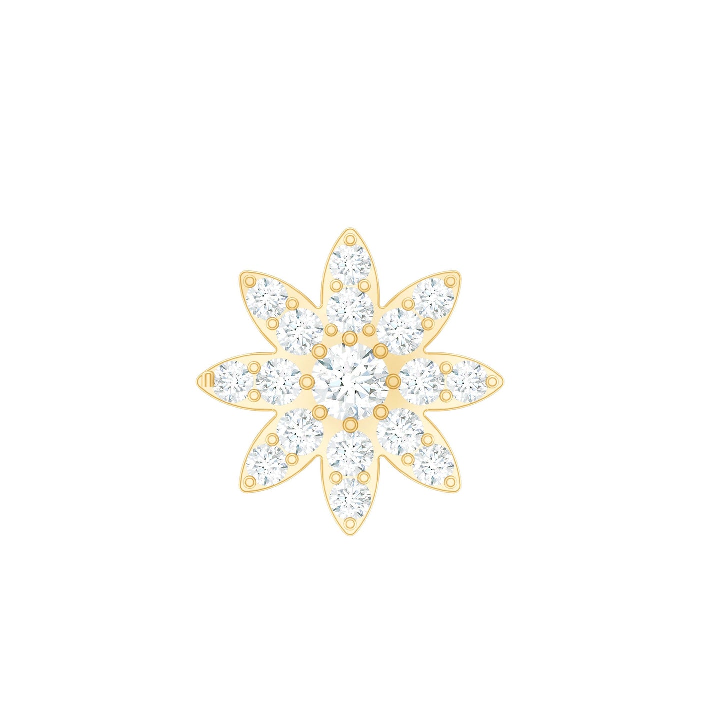 Diamond Floral Earring for Conch Piercing