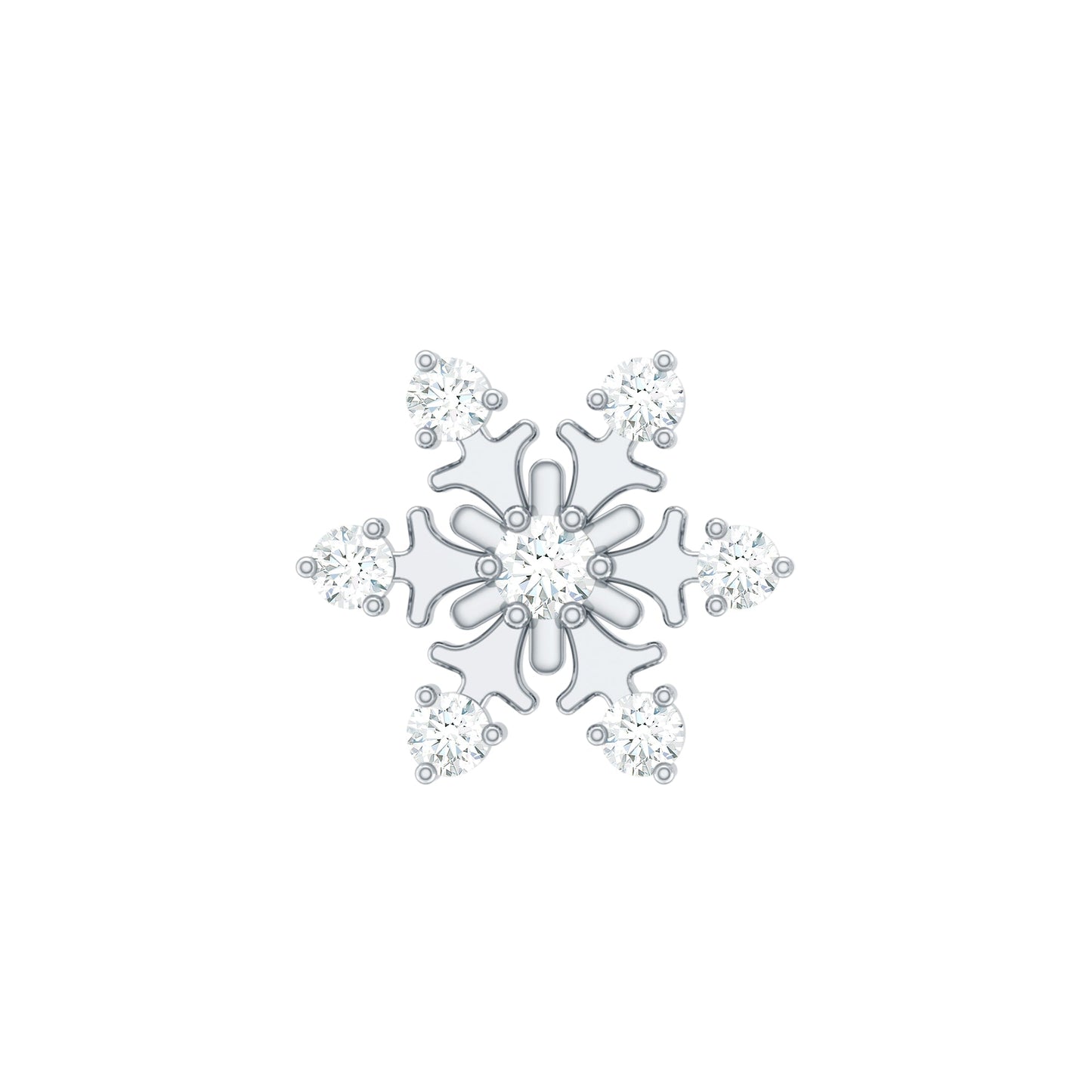 Diamond Snowflake Earring for Upper Lobe Piercing