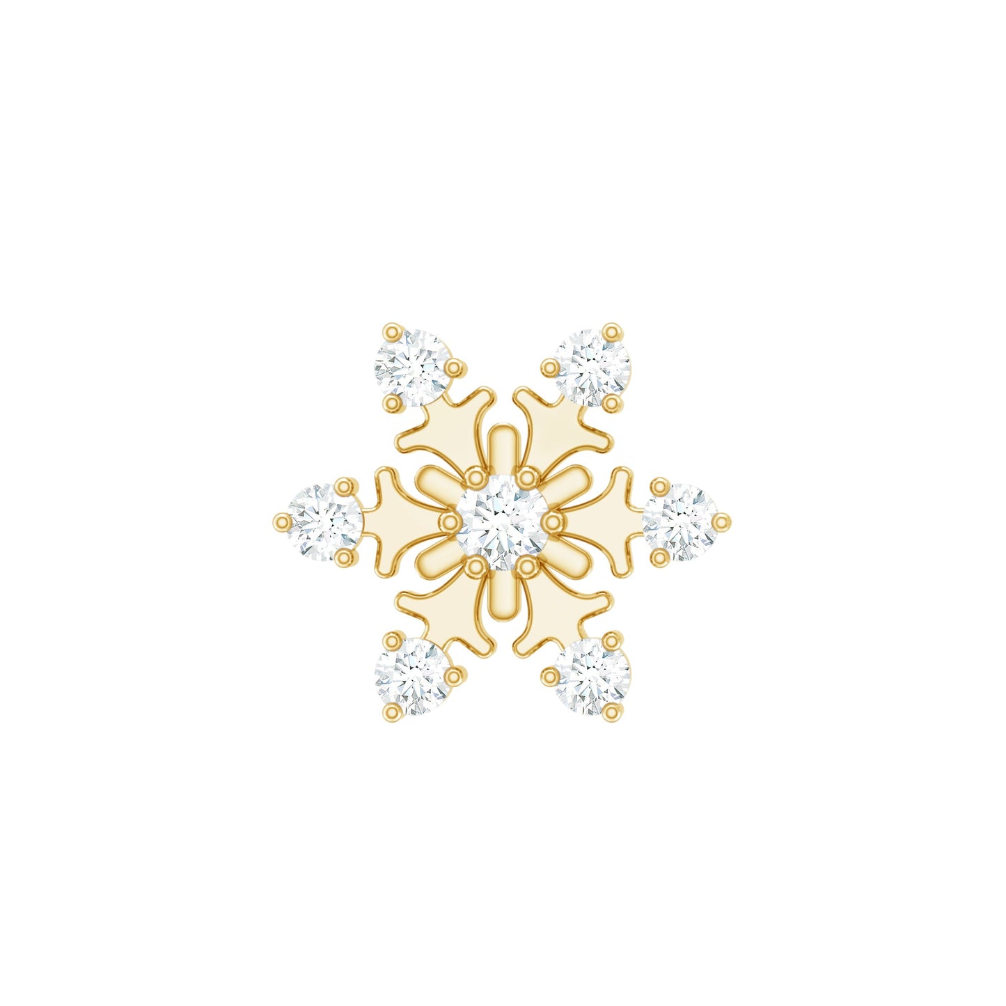 Diamond Snowflake Earring for Upper Lobe Piercing