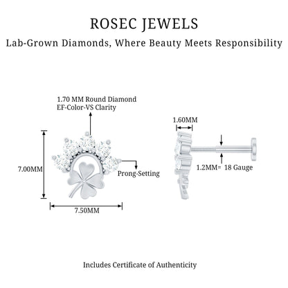 Diamond Four Leaf Clover Earring
