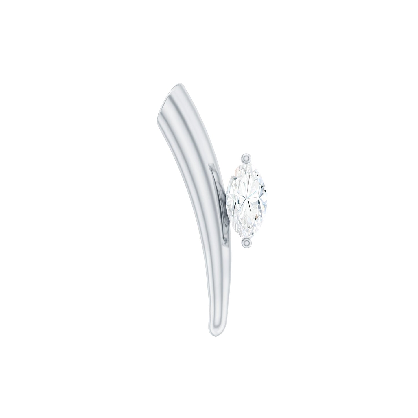 Marquise Cut Diamond Solitaire Earring for Tragus Piercing