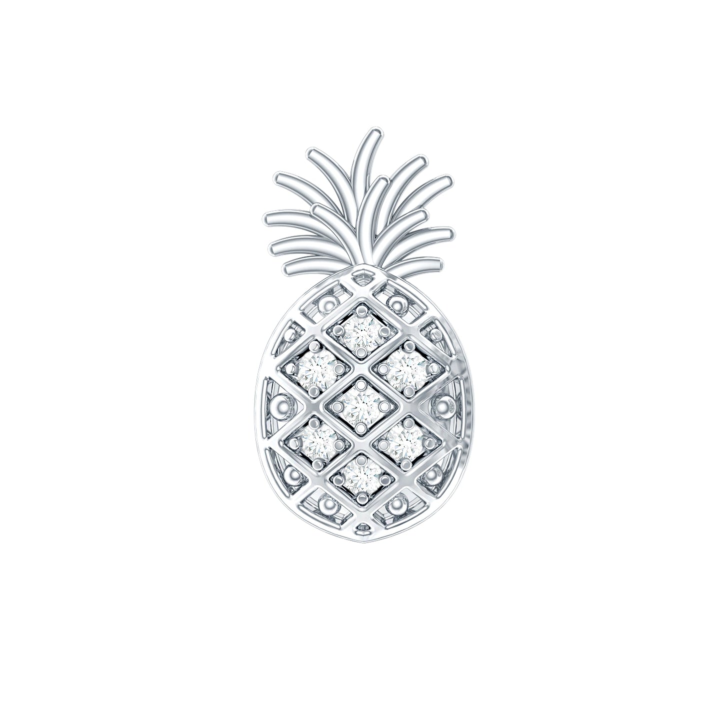 Diamond Pineapple Earring for Cartilage Piercing