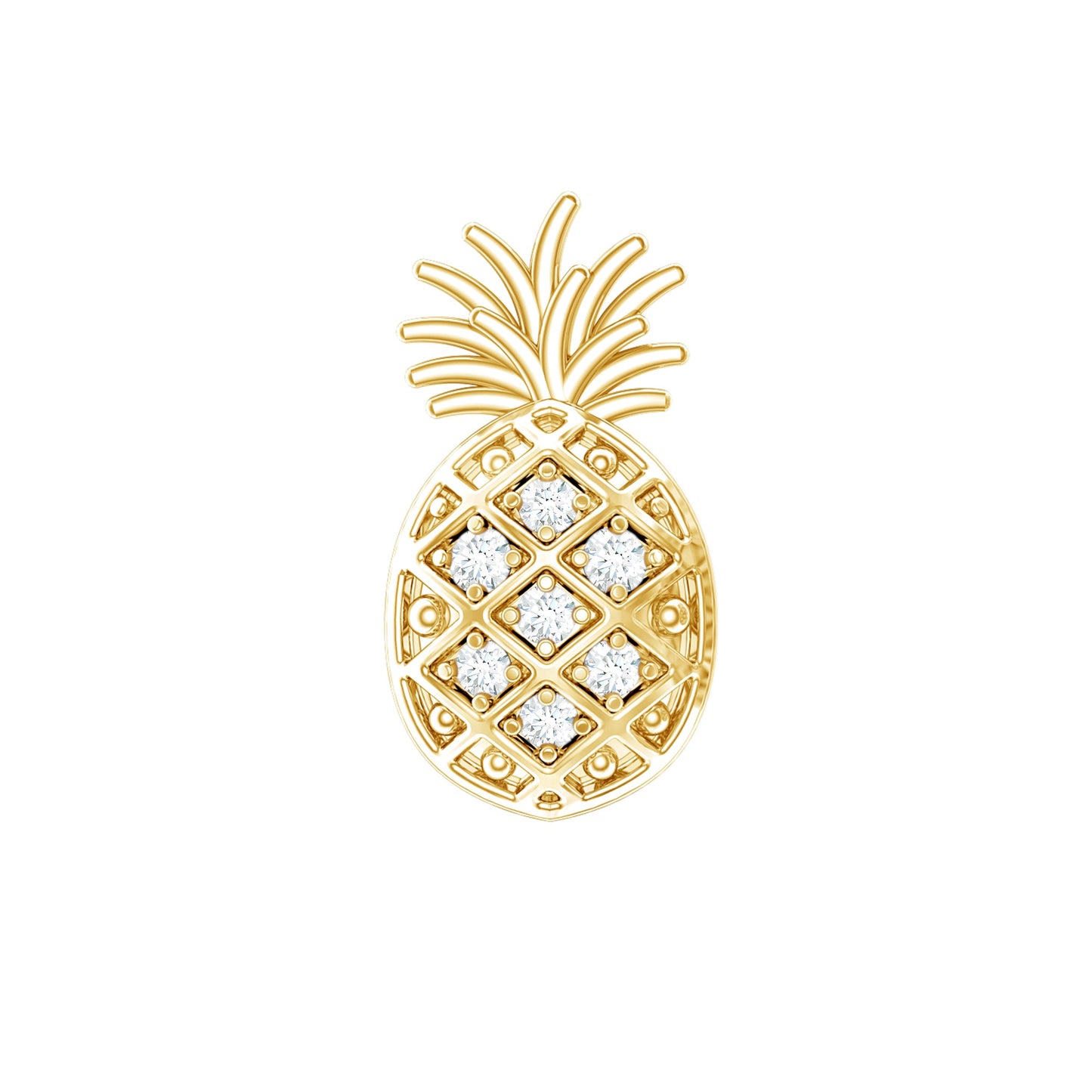 Diamond Pineapple Earring for Cartilage Piercing
