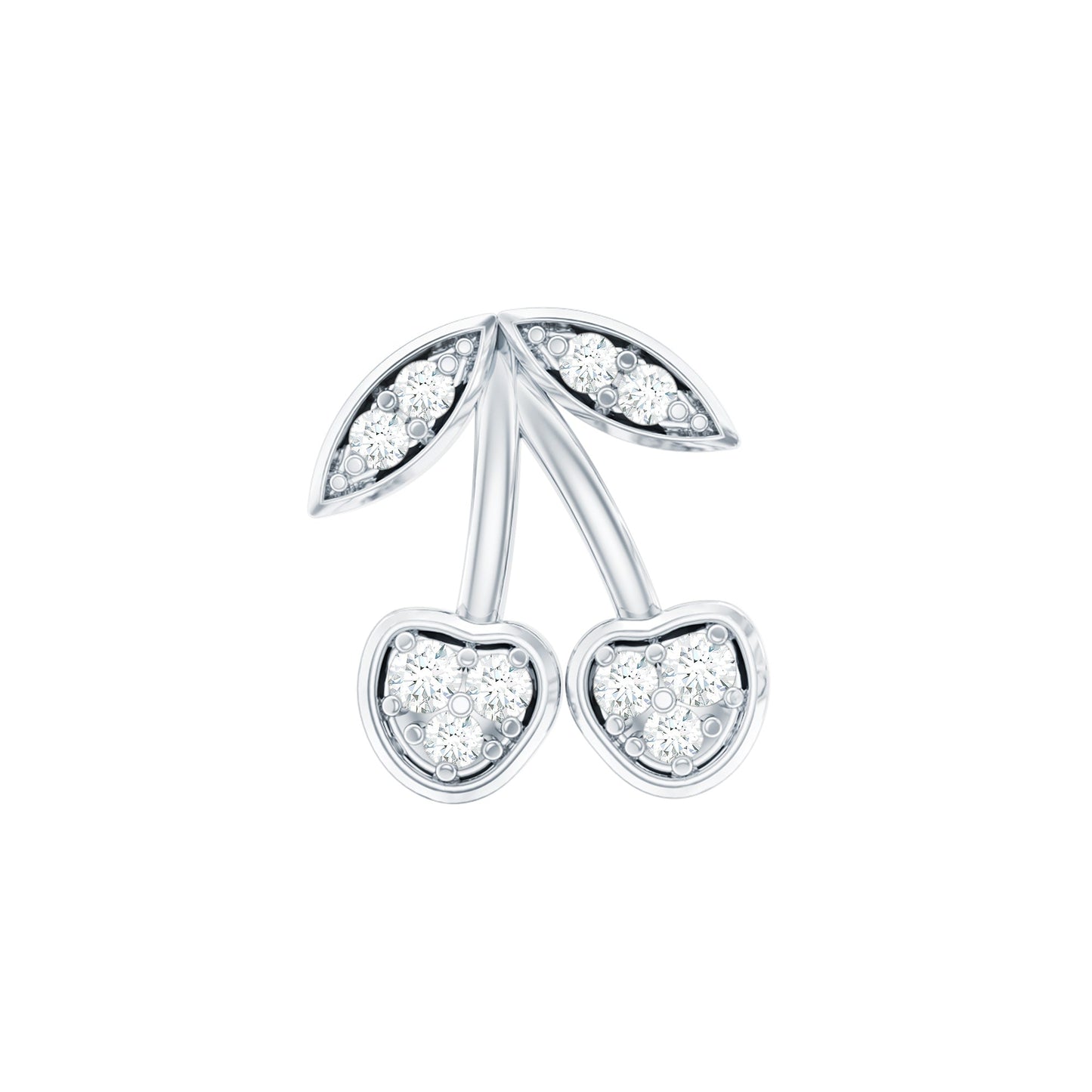 Diamond Cherry Fruit Earring for Helix Piercing