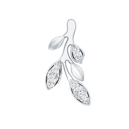 Diamond Vine Leaf Earring for Helix Piercing