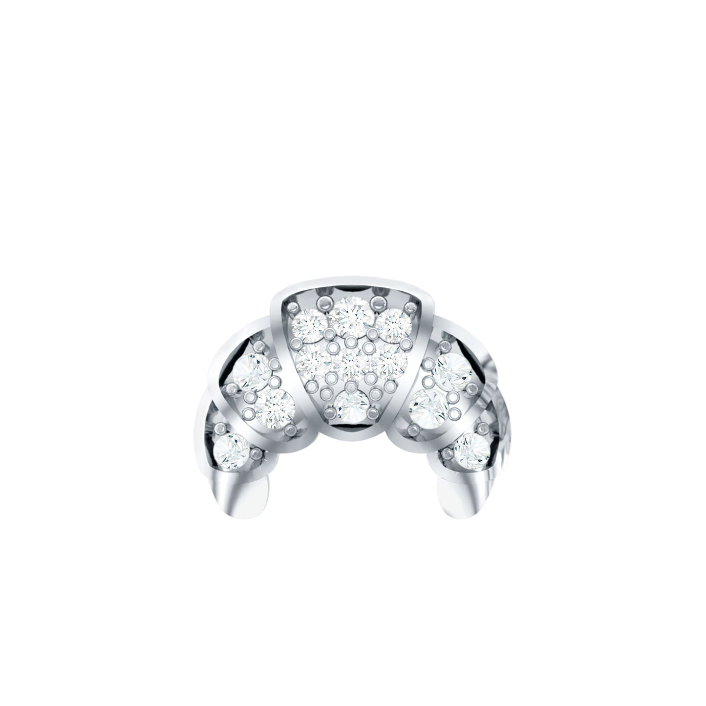 Diamond Croissant Earring for Conch Piercing