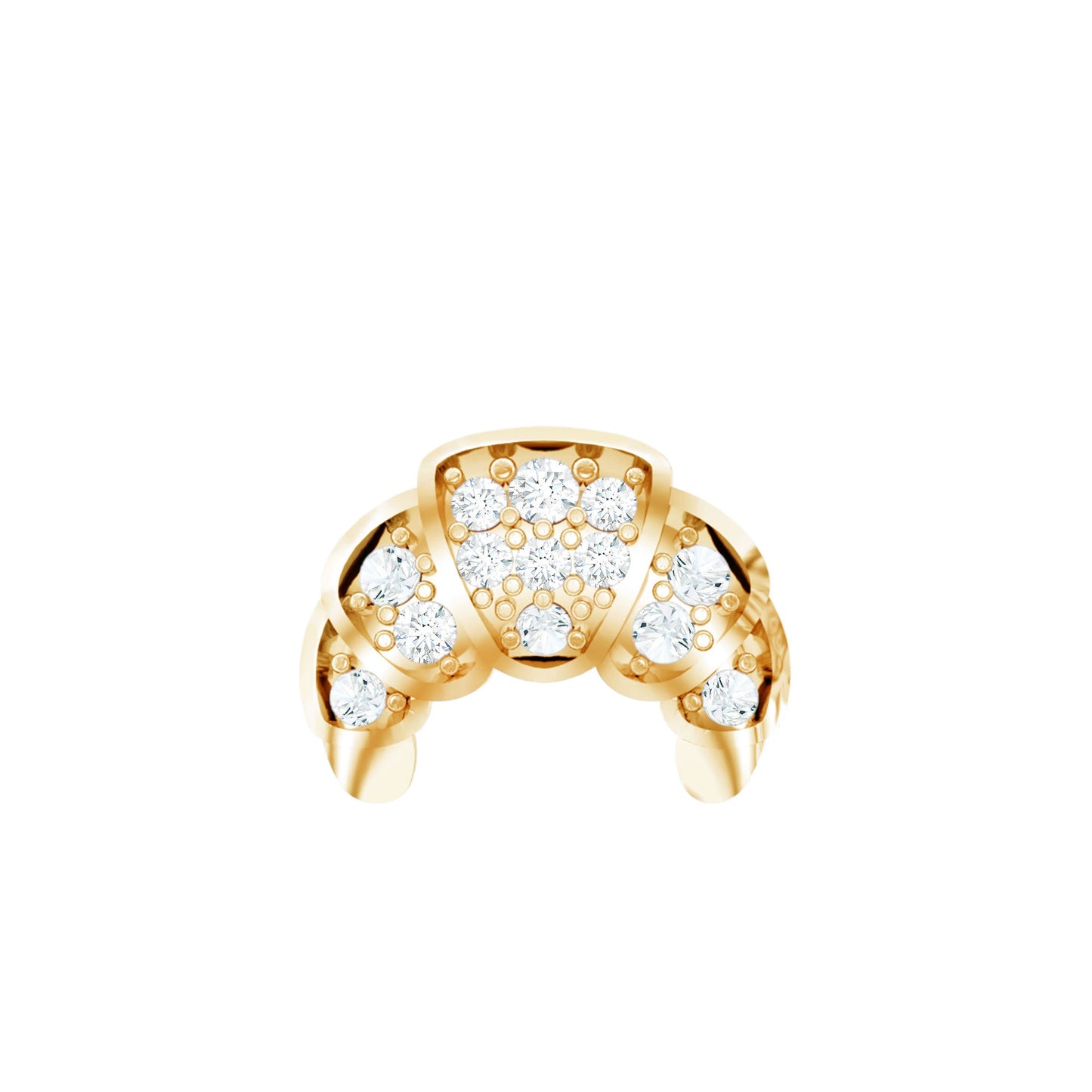 Diamond Croissant Earring for Conch Piercing