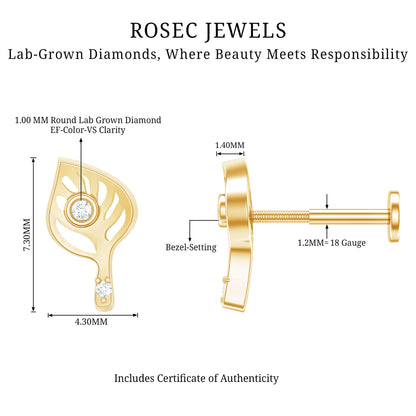 Diamond Leaf Helix Earring