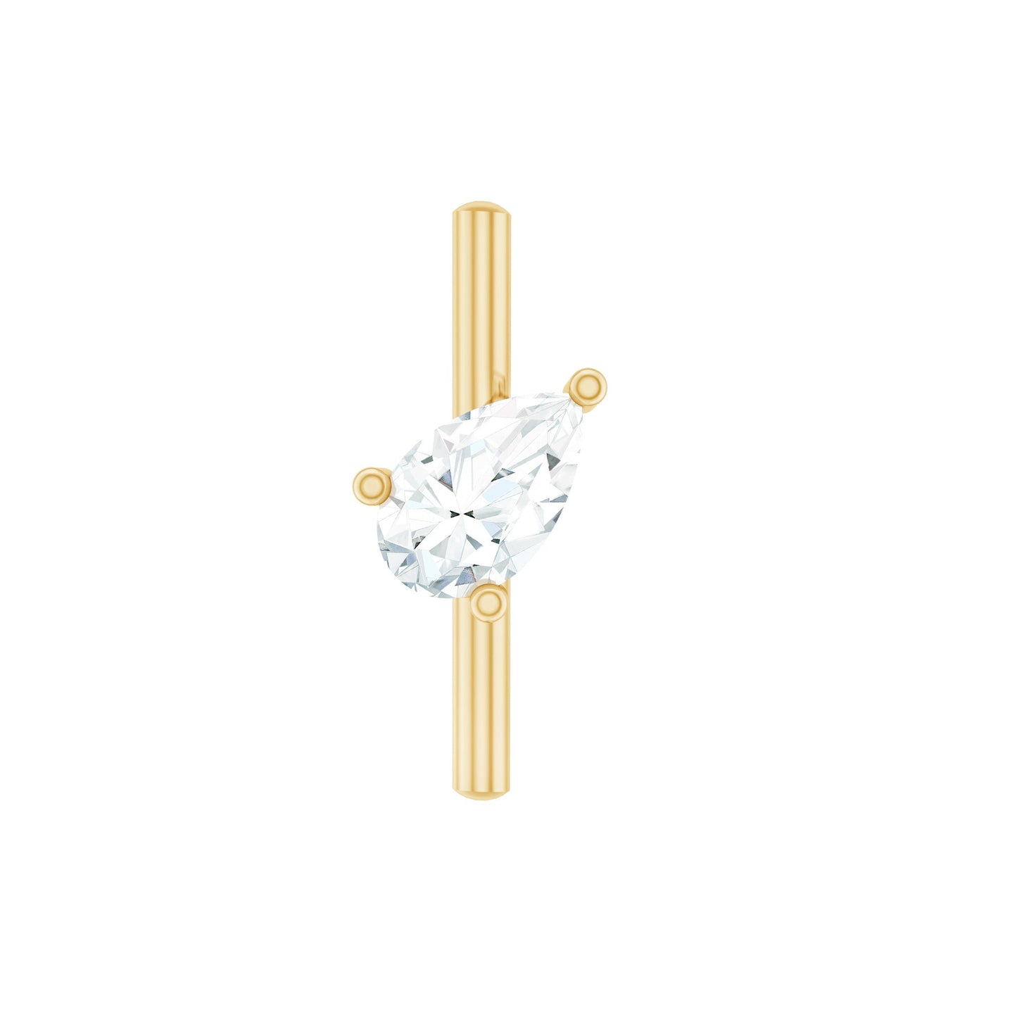 Pear Shape Diamond Solitaire Helix Earring for Her