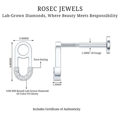 Diamond Pin Earring for Helix Piercing