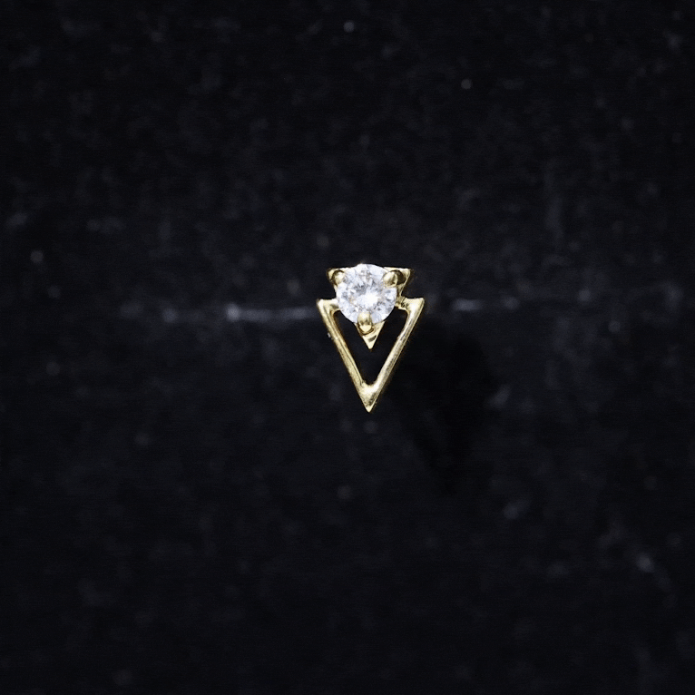 Certified Moissanite Triangle Tragus Earring