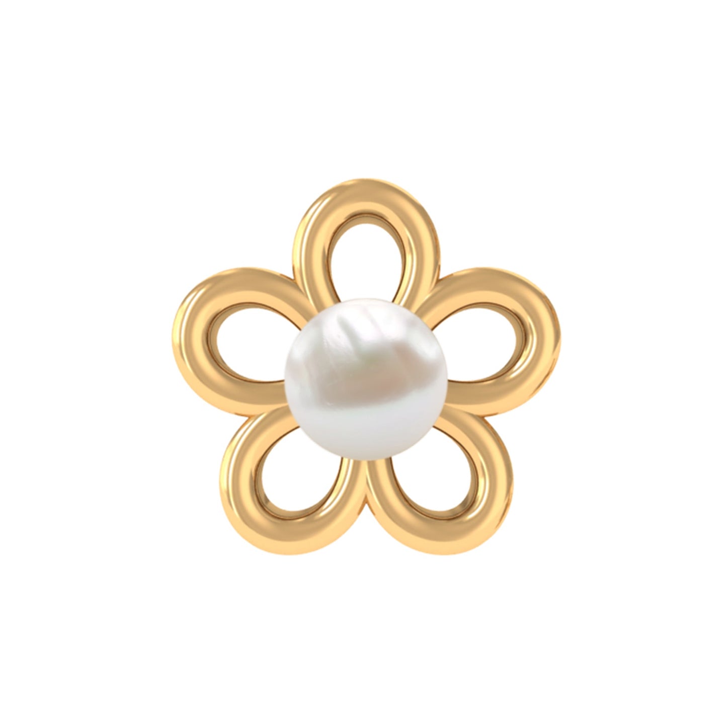 Simple Freshwater Pearl Flower Tragus Earring