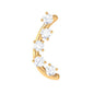 Minimalist Round Diamond Curved Helix Earring