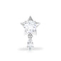 Unique Moissanite Star Drop Earring for Cartilage Piercing