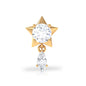 Unique Moissanite Star Drop Earring for Cartilage Piercing