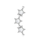 Moissanite Triple Star Ear Climber Earring
