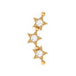 Moissanite Triple Star Ear Climber Earring