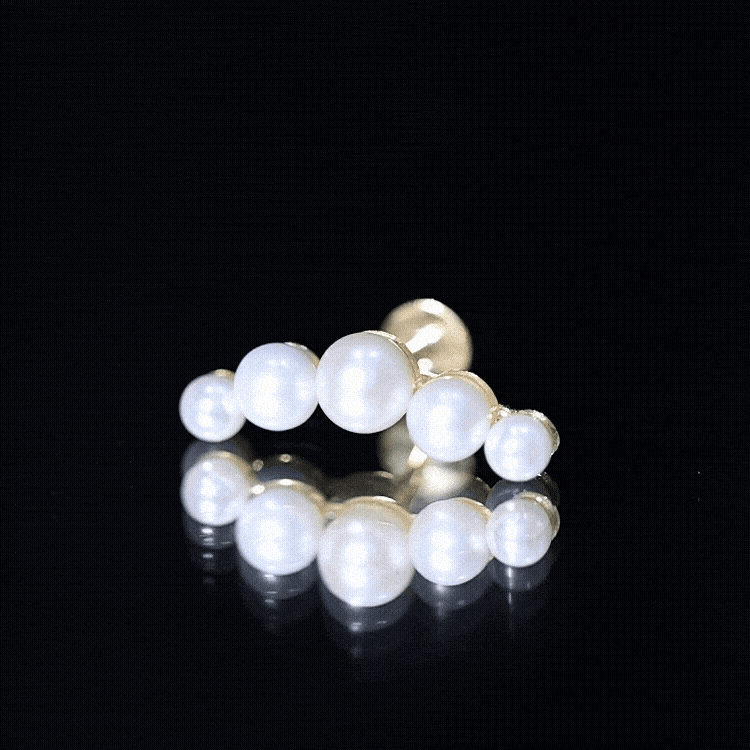 Round Freshwater Pearl Crawler Earring for Women