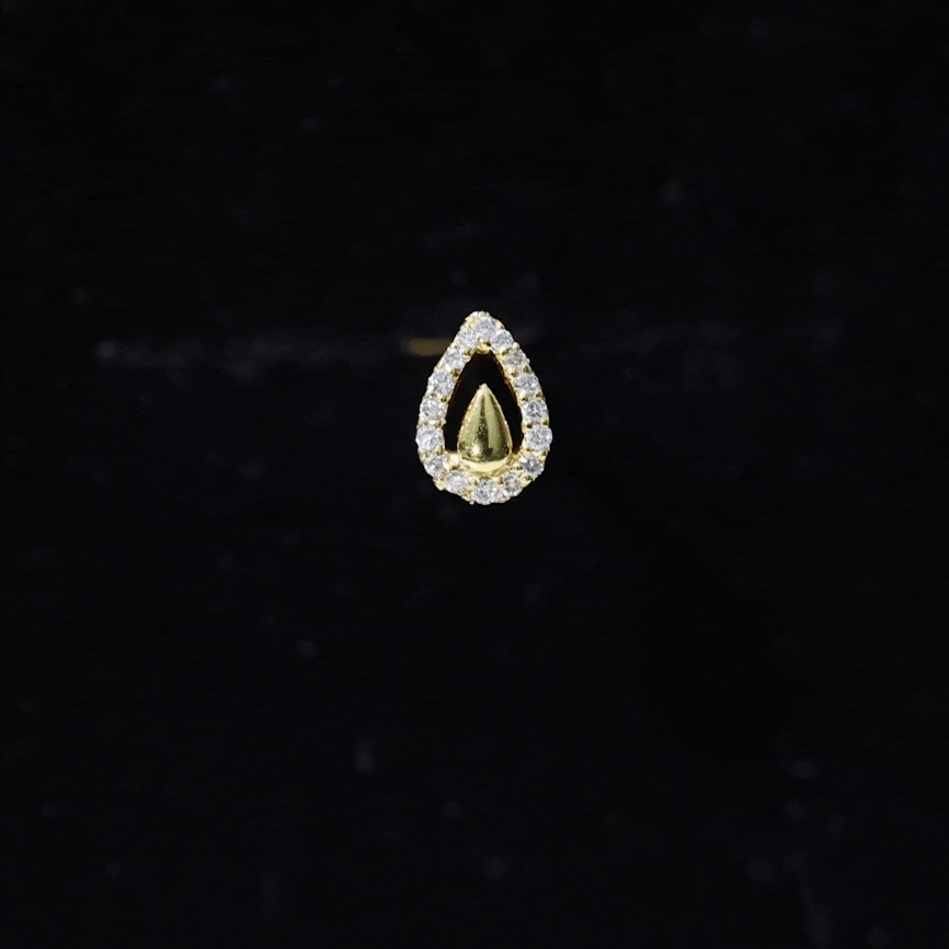 Certified Real Diamond Teardrop Helix Earring
