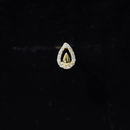 Certified Real Diamond Teardrop Helix Earring