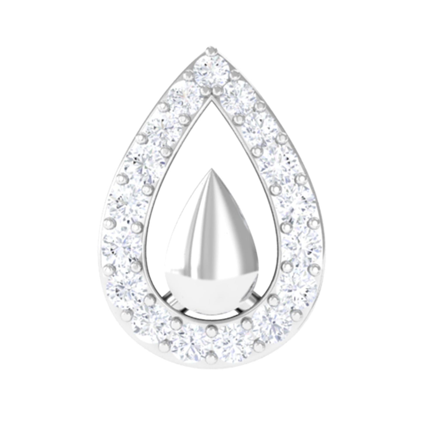 Certified Real Diamond Teardrop Helix Earring