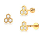 Dainty Diamond Geometric Helix Earring