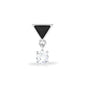 Unique Diamond Triangle Helix Drop Earring with Black Enamel