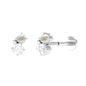 Tiny Freshwater Pearl and Diamond Two Stone Tragus Earring