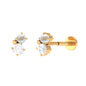 Tiny Freshwater Pearl and Diamond Two Stone Tragus Earring