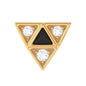 Round Diamond Triangle Cartilage Earring with Black Enamel