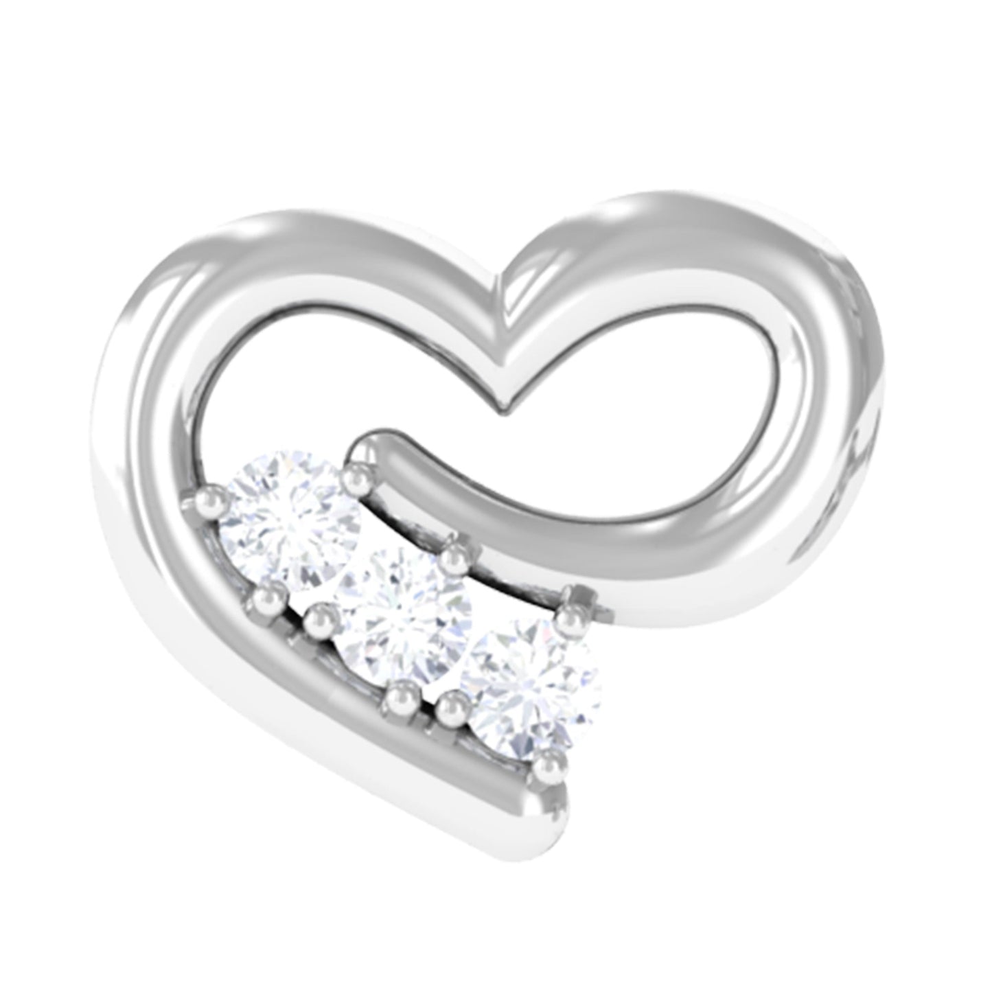 Real Diamond Cute Heart Earring for Helix Piercing
